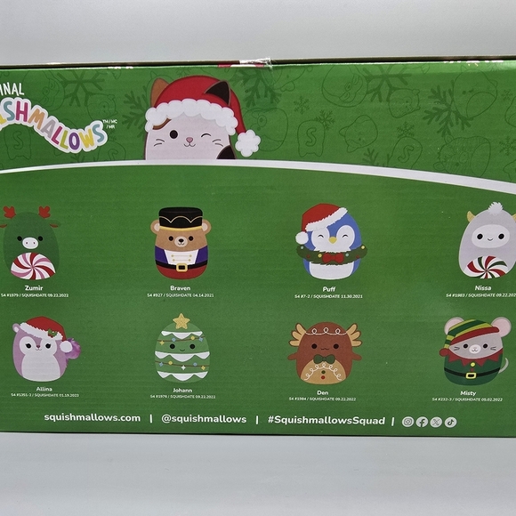 Squishmallow Winter Holiday 8 Pack 4 Inch Plush Ornament Set Collection - Picture 2 of 2